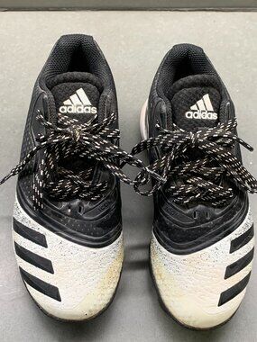 Adidas Kids Cleats Size 1.5 Black White Soccer Baseball Molded Cleats